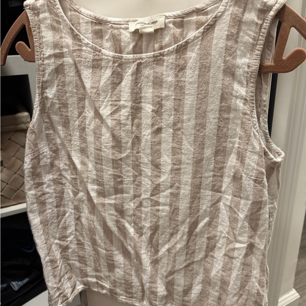 BeachLunchLounge Striped Linen Tank Top